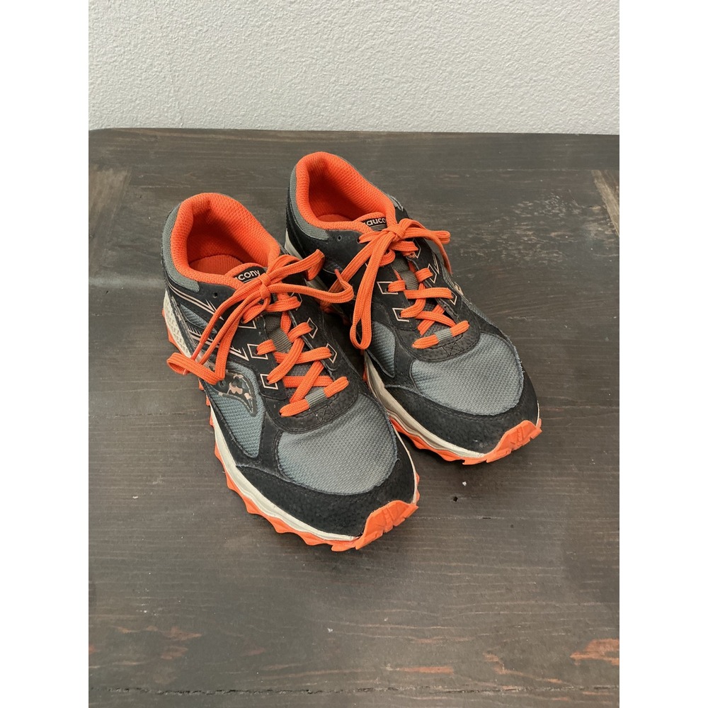 Saucony Kids Cohesion TR14 Trail Running Shoes Black Orange Size 3.5M